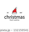 Santa hat logo design Christmas day with abstract silhouette of Santa hat simple design concept for brand templet and poster illustration 132150541