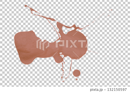 Brown watercolor splash brush isolated on transparent background 132150597