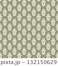 Sage Cream Folk Tulip Pattern 132150629