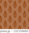 Terracotta Stylized Floral Motif Pattern 132150683