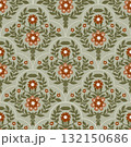 Vintage Floral Trellis Repeat Pattern 132150686