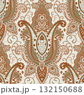 Terracotta Cream Paisley Vintage Pattern 132150688