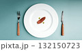 Inflation Concept. High Food Price. Tiny Steak and Green Beans as Percentage 132150723