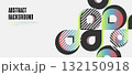Abstract simple geometric circle pattern with colorful vintage colors on a white background 132150918