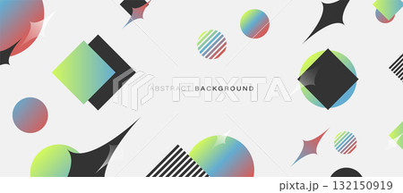Abstract simple geometric pattern with colorful vintage color on a white background 132150919