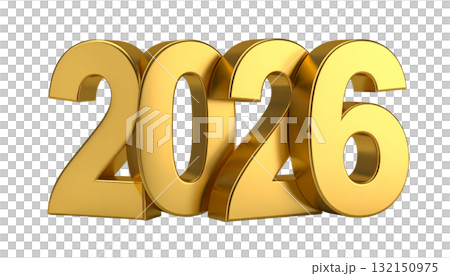 2026 (New Year's material, gold) 132150975