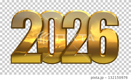 2026 (New Year's material, gold) 132150976
