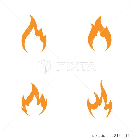fire logo vector icon illustration 132151136