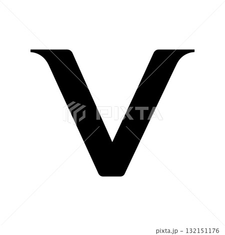 Black Minimal V Symbol Created with Organic Hand-Painted Aesthetic Black Minimal V Symbol Created with Organic Hand-Painted Aesthetic 132151176