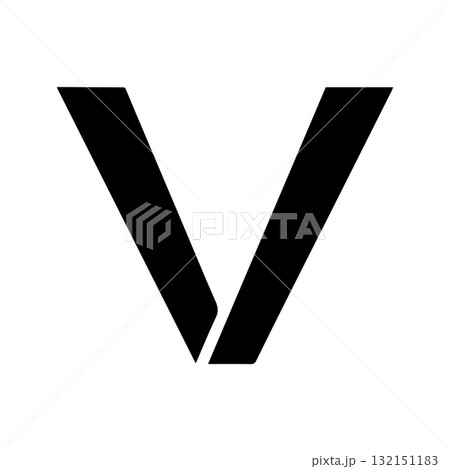 Three-Dimensional Cubic Letter V Logo with Minimal Modern Style Three-Dimensional Cubic Letter V Logo with Minimal Modern Style 132151183