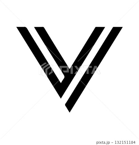 Elegant Black Minimal V Symbol Inspired by Faceted Gem Geometry Elegant Black Minimal V Symbol Inspired by Faceted Gem Geometry 132151184
