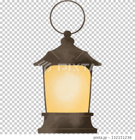 時尚的室內風格水彩燈籠插畫 132151236