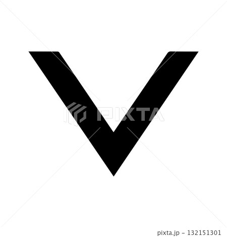 Interlocking Letter V Logo with Minimal...のイラスト素材 [132151301] - PIXTA