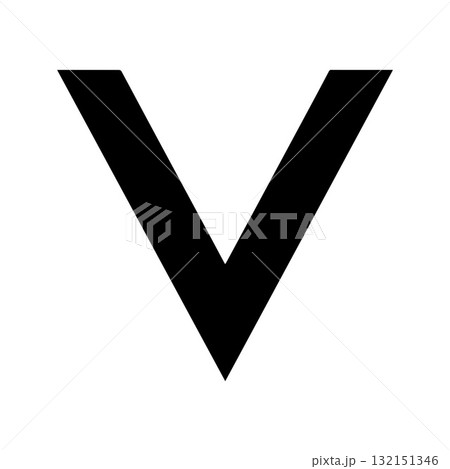 Elegant Black V Symbol Expressing Motion, Balance, and Geometry Elegant Black V Symbol Expressing Motion, Balance, and Geometry 132151346