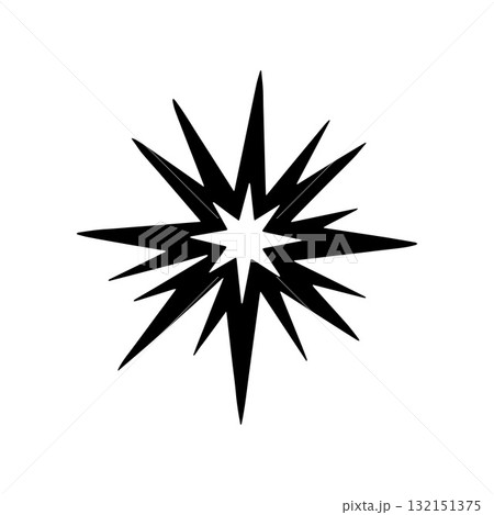 Black Celestial Spark Symbol Designed with Modern Minimal Style 132151375