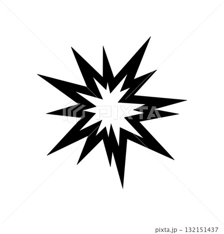 Bold Black Lightning Spark Symbol with Modern Minimal Composition 132151437