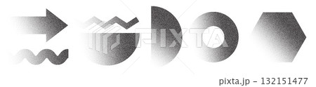 Abstract halftone dotted shapes for creative layouts 132151477