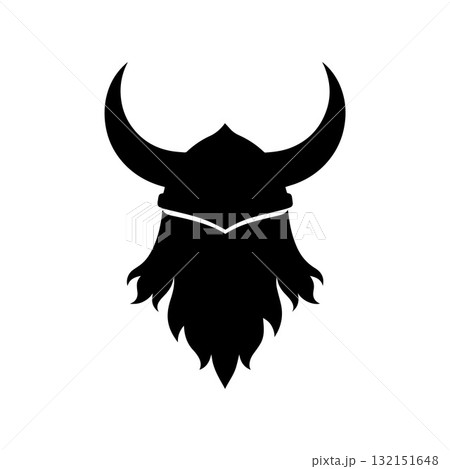 Abstract Viking Helmet Logo Emerging from Flowing Smoke Lines Abstract Viking Helmet Logo Emerging from Flowing Smoke Lines 132151648
