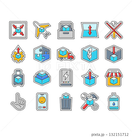 portability convenience product icons set vector portability convenience product icons set vector 132151712