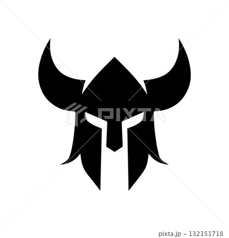 Viking Helmet Monogram Logo Combining Initial Letters and Warrior Symbol 132151718