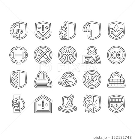 protection durability product icons set vector 132151748