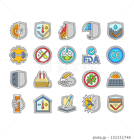 protection durability product icons set vector protection durability product icons set vector 132151749