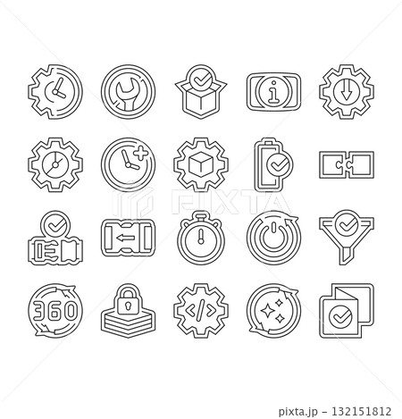 assembly setup product icons set vector assembly setup product icons set vector 132151812