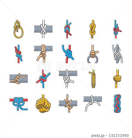nautical knot rope marine icons set vector nautical knot rope marine icons set vector 132151950