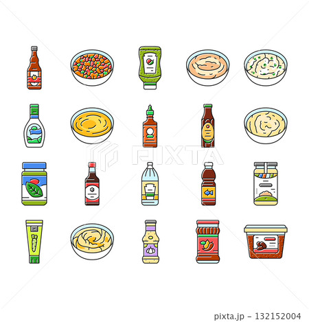 condiment ketchup mustard icons set vector condiment ketchup mustard icons set vector 132152004