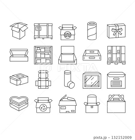 cardboard packaging recycling icons set vector cardboard packaging recycling icons set vector 132152009