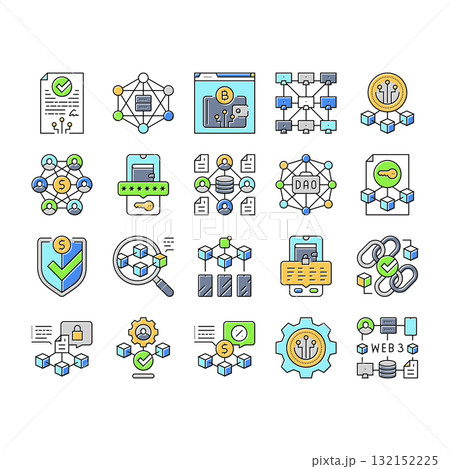 decentralized applications dapps icons set vector 132152225