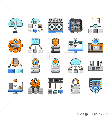next gen data center automation icons set vector next gen data center automation icons set vector 132152233