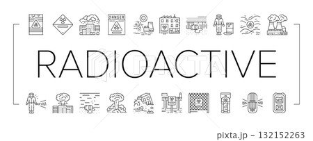 radioactive pollution icons set vector radioactive pollution icons set vector 132152263