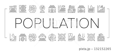 population growth icons set vector population growth icons set vector 132152265