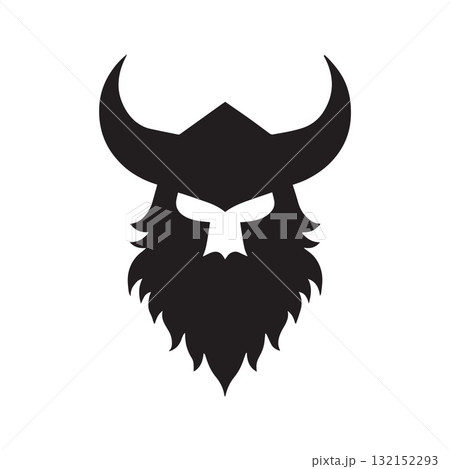 Cold Monochrome Viking Warrior Symbol with Frosted Minimal Design 132152293
