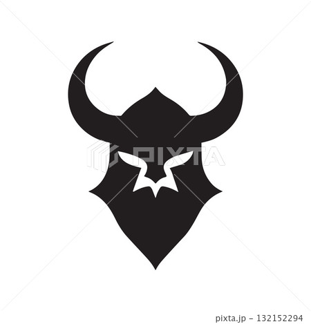 Viking Helmet Logo Inspired by Frozen Nordic Ice and Snow Elements Viking Helmet Logo Inspired by Frozen Nordic Ice and Snow Elements 132152294