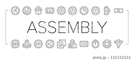 assembly setup product icons set vector assembly setup product icons set vector 132152322