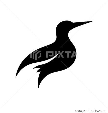 Endless Grace Stork Symbol with Modern Monoline Aesthetic 132152396