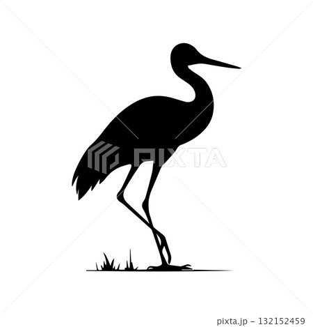 Dynamic Elegant Stork Symbol Representing Freedom and Balance 132152459