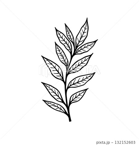 Modern Tech-Inspired Coffee Plant Icon for Innovative Branding 132152603