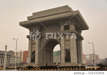 The Triumphal Arch in the centre of Pyongyang, North Korea The Triumphal Arch in the centre of Pyongyang, North Korea 132152916