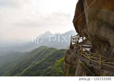 Mountain walkway at the Shaolin Temple in Henan Mountain walkway at the Shaolin Temple in Henan 132153266