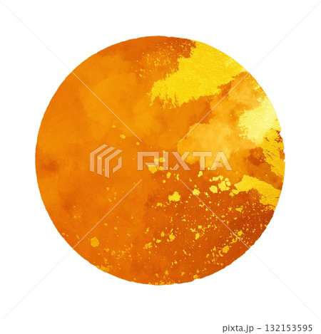 和風イメージの背景素材（オレンジ、橙色の円） 132153595