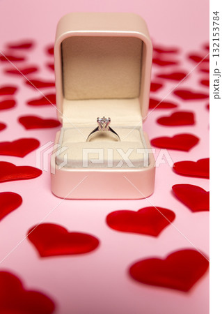 Diamond ring and heart for confession 132153784