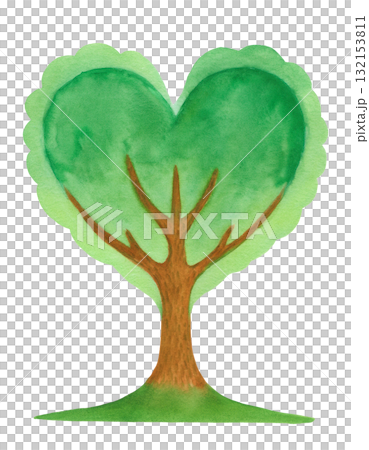 ハートの木（水彩画） 132153811
