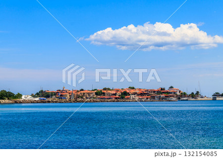 View of the old town of Nessebar and the Black sea, Bulgaria View of the old town of Nessebar and the Black sea, Bulgaria 132154085