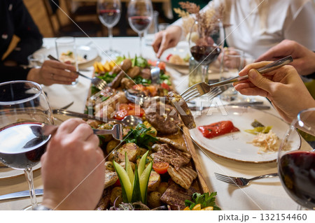 An Elegant Dining Experience Featuring a Lavish Feast of a Wide Variety of Dishes An Elegant Dining Experience Featuring a Lavish Feast of a Wide Variety of Dishes 132154460