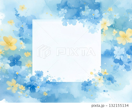 花の角型フレーム・水彩画タッチ(AI生成画像) 花の角型フレーム・水彩画タッチ(AI生成画像) 132155134