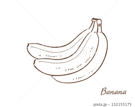 バナナの手描きベクターイラスト 132155175