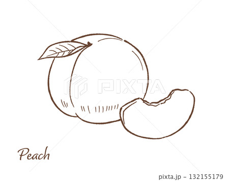 桃の手描きベクターイラスト 132155179